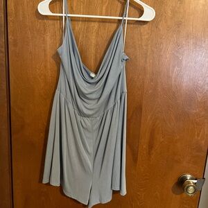 Love Tree Soft Blue Draped Romper
